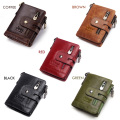 Free Engraving 100% Genuine Leather Men Wallet Coin Purse Small Mini Card Holder Chain PORTFOLIO Portomonee Male Walet Pocket