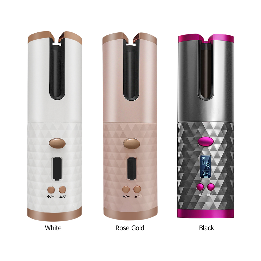 Wireless Automatic Curling Iron Multifunctional USB Rechargeable Hair Curler LCD Display Portable Ceramic Curly Hair Machine