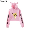 Gacha Life Crop Hoodie Sweatshirts Women Cat Pullover Girl Kawaii Harajuku Tracksuit