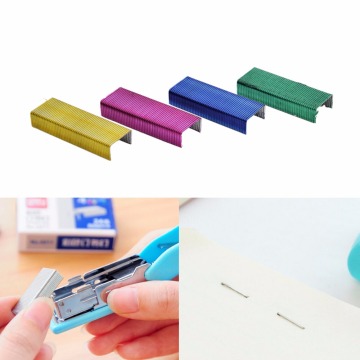 Hot sale 1Pack 10mm Creative Colorful Stainless Steel Staples Office Binding Supplies Wholesale low price( Pack of 800 )