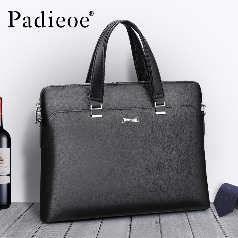 Padieoe Luxury Men's Briefcase High Quality PVC Documents Bag for Male Men Portfolio for Laptop Computers Fashion Office Bags