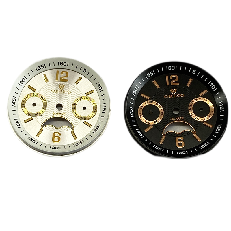 bar applied index watch dial