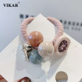 Luxury Shiny Diamond Elastic Hair Bands Women Sweet Ponytail Organza Scrunchie Set Hair Ropes Hair Accessories Headwear VIKAR