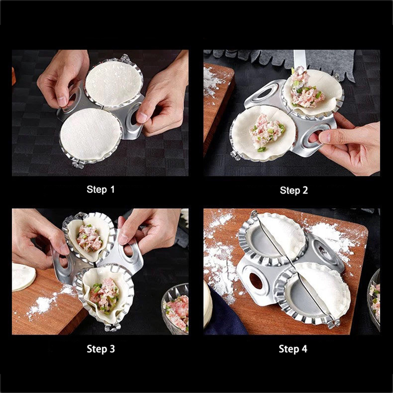 Stainless Steel Dumpling Maker Manual Ravioli Gyoza Mold Durable Press Pierogi Dough Cutter Knife Kitchen Pastry Pasta Tool