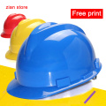 PE Safety Helmet Workplace Classic V Style Resistance Anti-Impact Multi-Color Optional Factory Transport Mine Free Printing