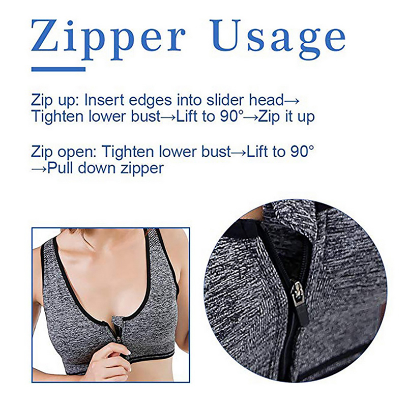 Hot Women Zipper Push Up Sports Bras Vest Underwear Shockproof Breathable Gym Fitness Athletic Running Yoga Bh Sport Tops