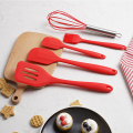 5PCS Silicone Cooking Utensils Set Egg Beater Shovel Non-Stick Spatula Shovel Wooden Handle Cooking Tools Set With Kitchen Tools