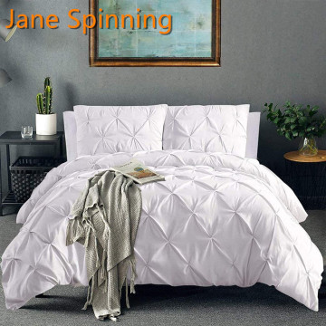 White Duvet Cover Set Pinch Pleat 2/3pcs Twin/Queen/King Size Bedclothes Bedding Sets Luxury Home Hotel Use(no filling no sheet)