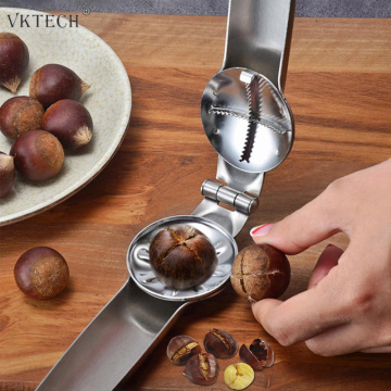 VKTECH Stainless Steel 2 in 1 Quick Chestnut Clip Walnut Pliers Metal NutCracker Sheller Nut Opener Kitchen Tools Cutter Gadgets