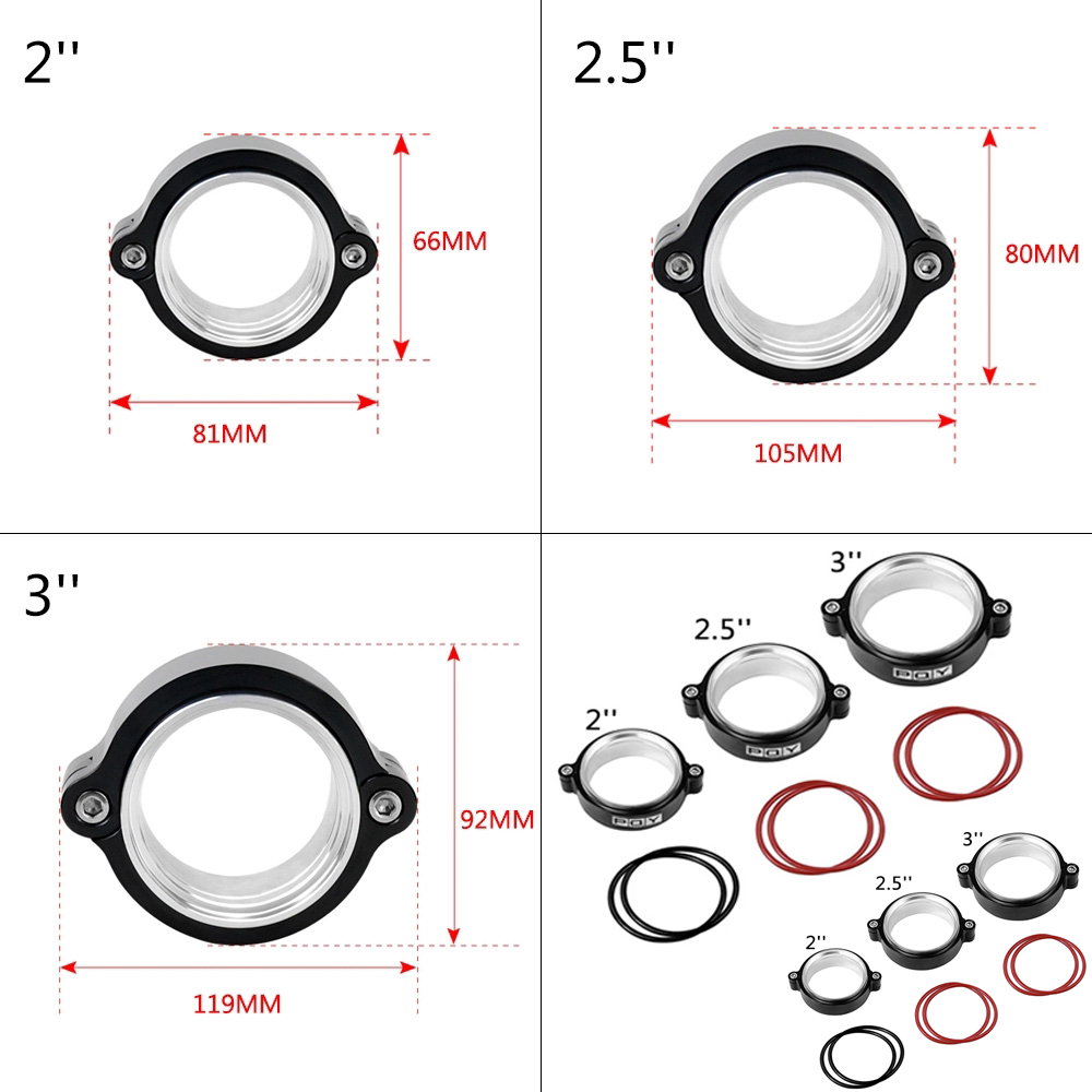 Free Shipping Exhaust V-band Clamp w Flange System Assembly Anodized Clamp For 2"/2.5"/3"/3.5"/4" OD Turbo Intake Piping