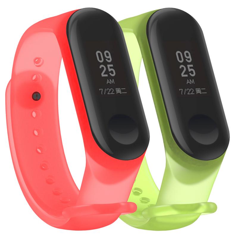 Wristband Replacement For Xiaomi Mi Band 4 Smart Sports Bracelet Wristband Waterproof Millet 4 Silicone Translucent Strap TSLM1