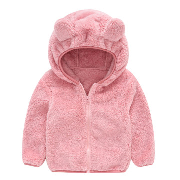 Baby Girls Jacket Autumn Winter Clothes For Toddler Kids Baby Gril Boy Cute Ear Zipper Solid Thick Hooded Coat Warm Outwear#g4