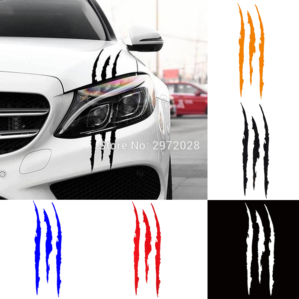 Car Styling Ghost Claw Scratch Stripe Marks Headlight Decal Vinyl Decal Auto Body Decorative Stickers PVC Carving Vinyl Decal