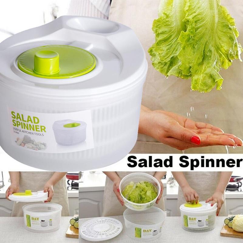 Vegetables Dryer For Kitchen Vegetables Washer Dryer Basket Drain Spinner Crisper Salad Strainer Clean Fruits T6M0