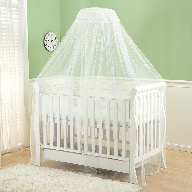 Summer 0-3 Years Baby Bed Crib Netting Hung Dome Mosquito Net with Holder Self-stand Hanging Net Curtain Kids Infant Bed Canopy