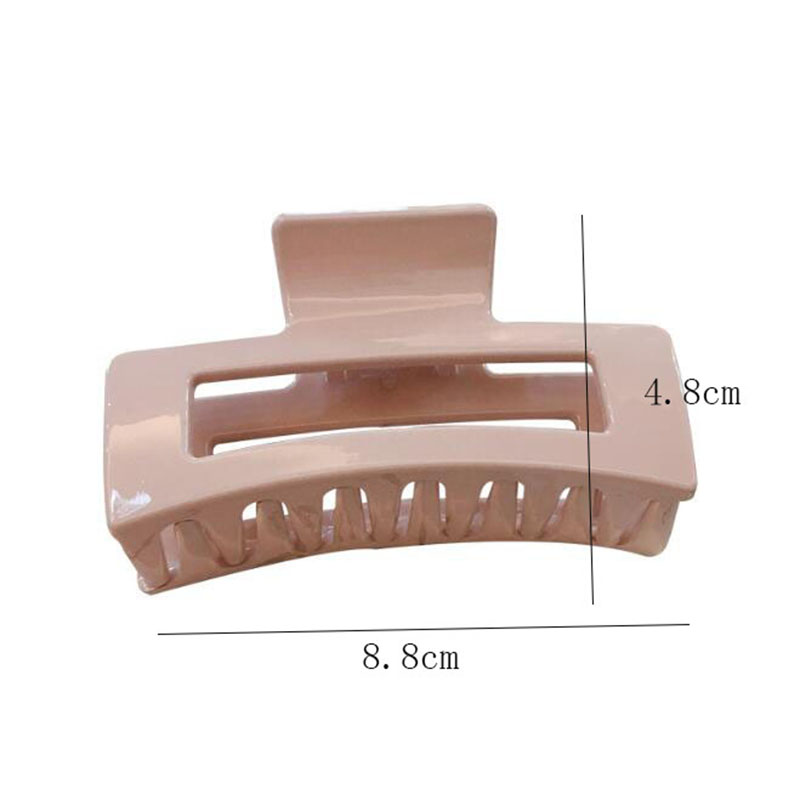 Rectangle Hair Claws Solid Color Plastic Hair Grab Clips Women Korean Hair Accessories for Girls Buckle Bath Ponytail Holder