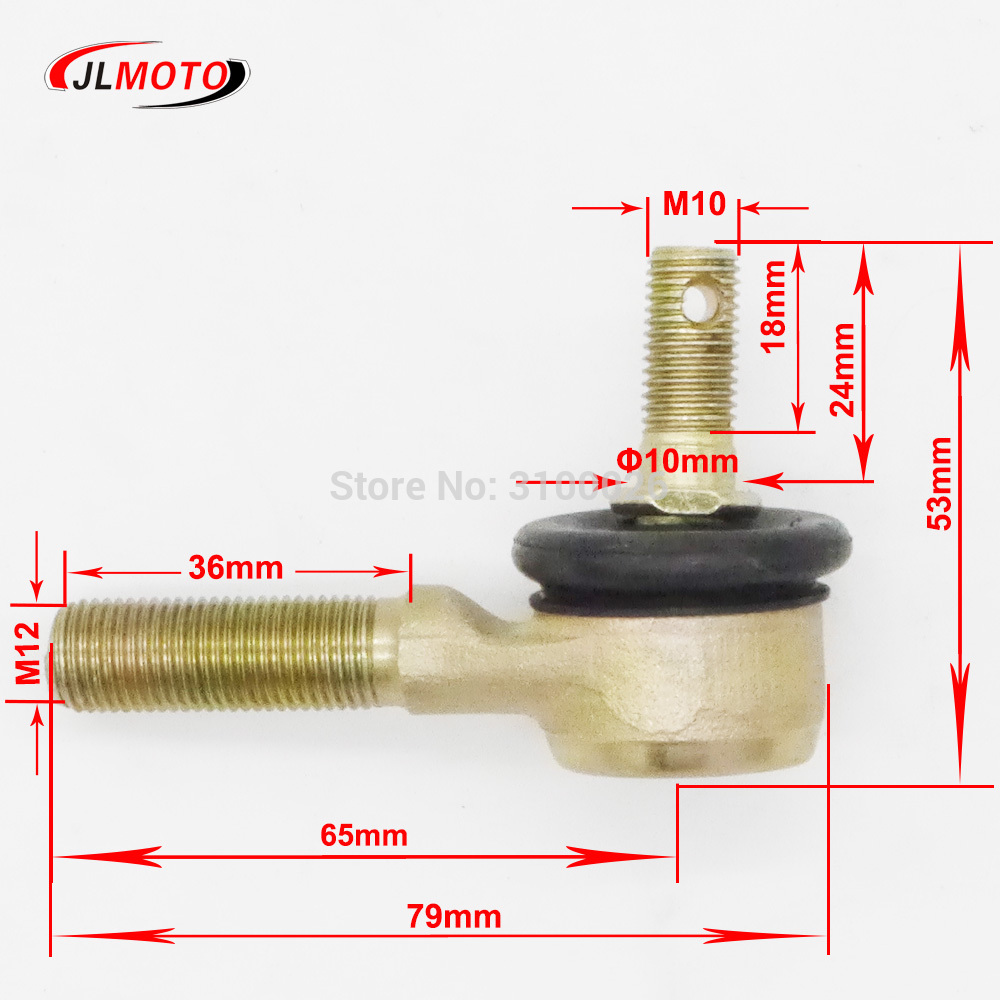 1 Pair M10-M12 Left & Right Hand Thread Steering Tie Rod Ends kit Fit For China UTV Go Golf Kart Buggy Bike Parts