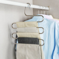 5 Tier Stainless Steel Racks S Shape Trousers Hanger Clothing Wardrobe Storage Organization Household Accessories Supplies