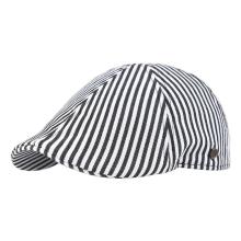 VOBOOM Summer Flat Ivy Cap Men Cotton Stripe Black White Newsboy Caps Cabbies Driver Hat Golf Headpiece 147