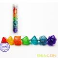 Bescon Unicorns Rainbow Sparkled Polyhedral D&D Dice Set of 7 Colorful RPG Role Playing Game Dice 7pcs Set