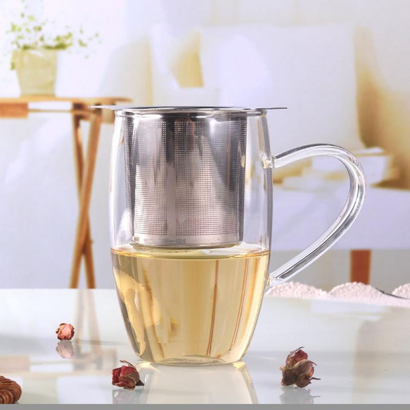 Reusable Stainless Steel Mesh Tea Infuser Binaural Tea Leak Strainer Teapot Tea Leaf Spice Filter Drinkware Home Kitchen tools