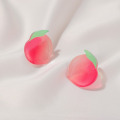 Fashion Acrylic peach ear studs earring for women Sweet and refreshing peach earrings babygirl fashion earring jewelry gift