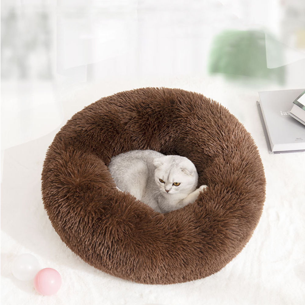 WENXINGSuper Soft Dog Bed Plush Cat Mat Dog Beds For Labradors Large Dogs Bed House Outdoor Round Cushion Pet Sleeping Accessory