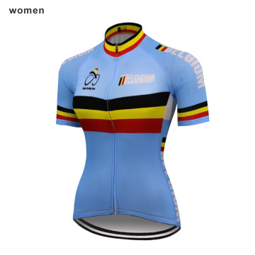 Belgium Women cycling jersey Breathable Bicycle Clothing blue road bike Ropa biciclet cycling wear Girl MTB Jersey BOUYGUES