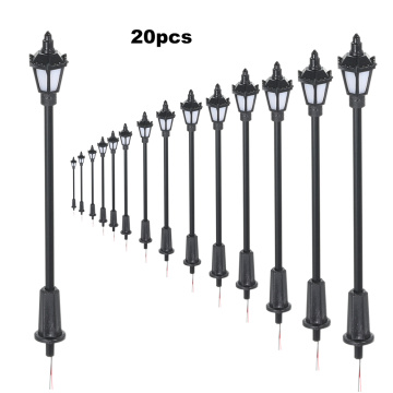 20pcs White/Warm White Model Street Lights Layout Lamppost Railroad Train Garden Playground Scenery Led Lamp Lighting 100/70mm