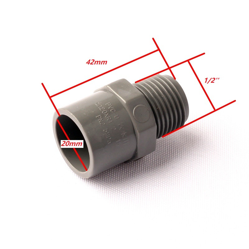 6pcs G 1/2'' Male Thread Inner Diameter 20mm Straight Connectors Thicken Durable PVC Material Garden Irrigation Pipe Fittings