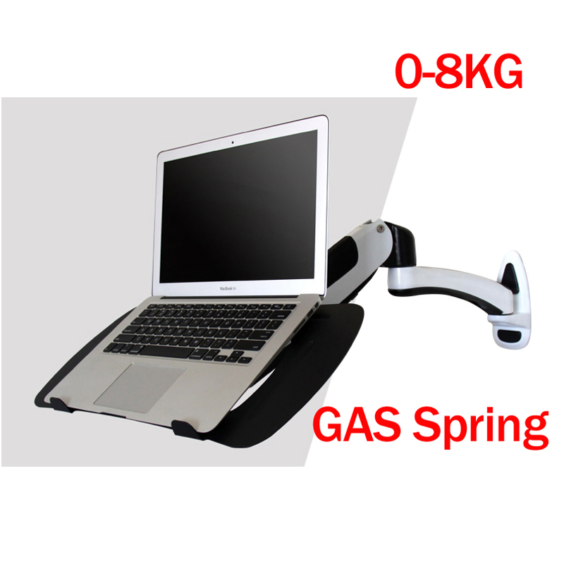 DL-GM112W-LP 10"-15.6" air press gas strut 0-8kg with laptop TRAY WALL mount stand full motion notebook table support pad mount