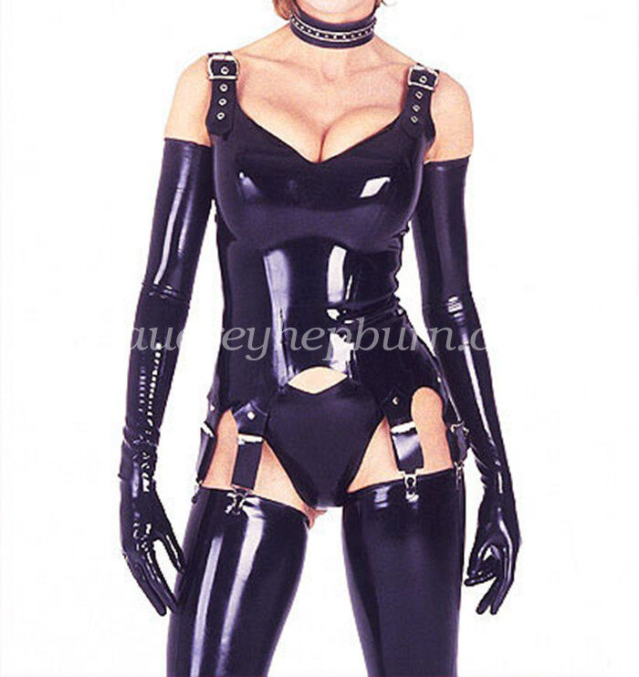 Latex Rubber Gummi Cosplay Woman Fitness Bodysuit Tights Catsuit Size XXS-XXL