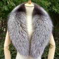 100cm Real Fox Fur Collar Black Fur Scarf Natural Raccoon Silver Fox Fur Scarves Women Winter Warm Thick Long Genuine Fur Scarf