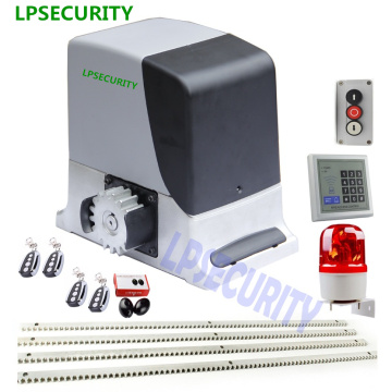 LPSECURITY 230V/120V complete kit GSM electrical automatic sliding gate motor operator 600kg with 4m 5m racks