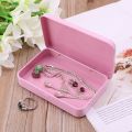 Pink Organizer Case Small Metal Storage Box For Currency Money Candy Key Eye Shadow Portable Gift Box