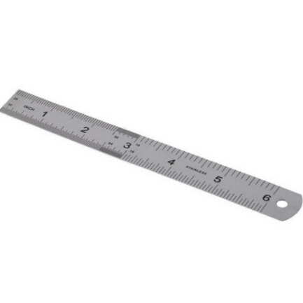 15cm Double Side CM/Inch Rulers Stainless Steel Straight Ruler Measuring Tool