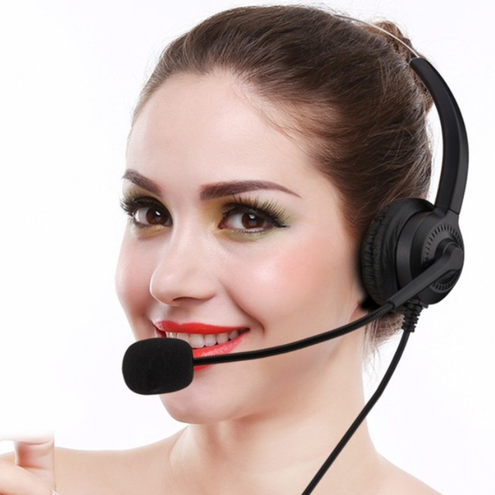 Call Center Headset With Microphone 2.5/3.5mm Plug Telephone Voice Interphone Headphone For Computer PC Game Volume Control