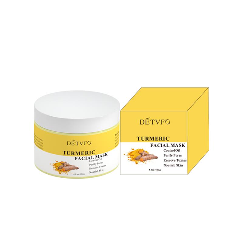 Turmeric Face Mask, Bentonite Clay Facial Mask with Vitamin C E for Brightening Skin Ances Control and Refining Pores Anti-aging