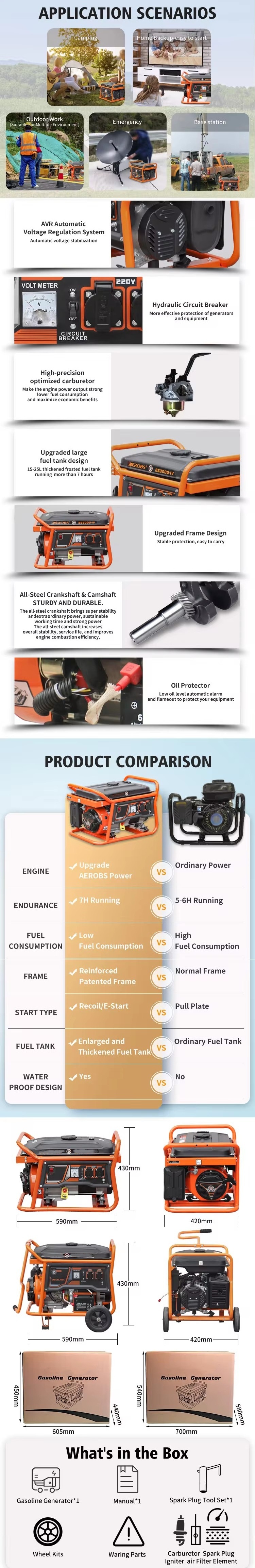 6kw diesel generator set open type