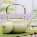 2.5L Ivory tint Enamel Pot Traditional Steel Handle Pear shaped pot Thickened Water Kettle Electromagnetic Furnace Gas Pot