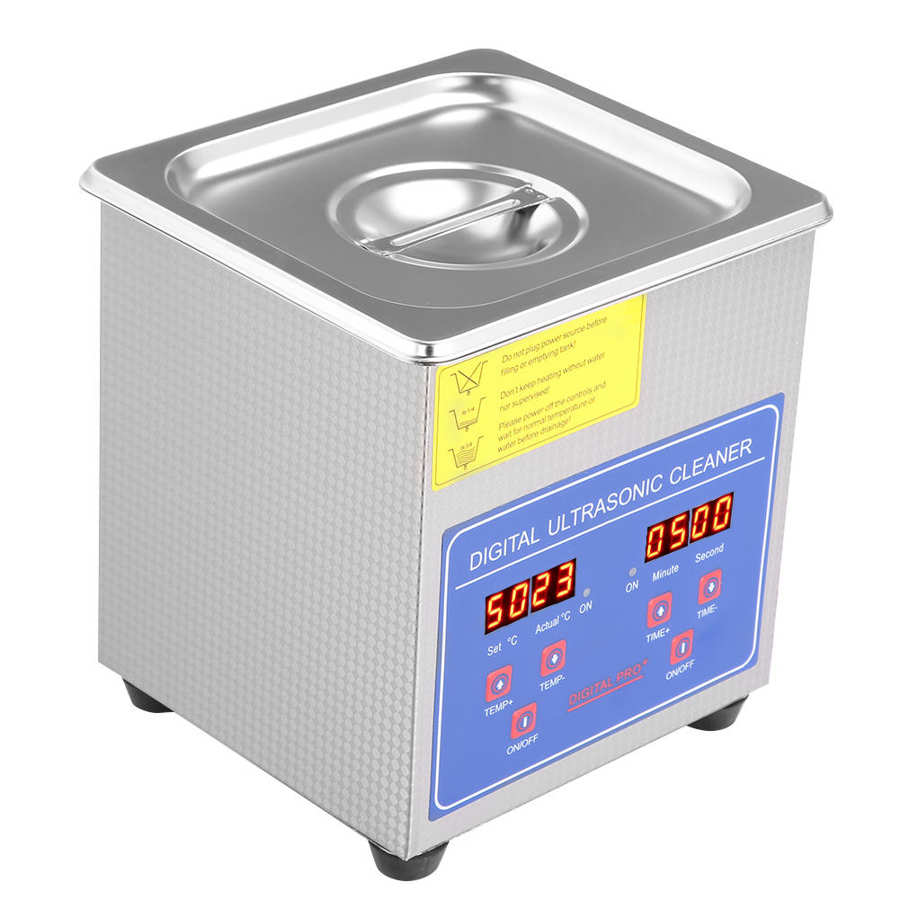 1.3L Ultrasonic Cleaner With Timer Digital Stainless Steel Heater Timer Industrial Grade Cover AU/US Plug 50W 40KHz