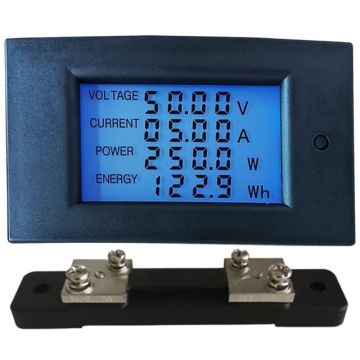DC 7.5-100V Power Energy Meter Voltmeter Ammeter Wattmeter Electrical Panel Gauge Monitor Digital Display Volt Watt Amp Tester