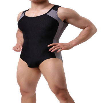 2020 men's vest base layer men's underwear Siamese trend sexy sleeveless fast-drying tight running fitness gym sports swimwear