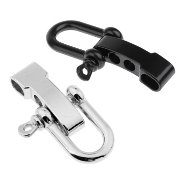 2Pcs Alloy Adjustable D Type Shackle Buckles for Survival Paracord Bracelet Braiding Weaving Outdoors 5.5x2.5cm