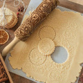 Christmas Embossing Rolling Pin Baking Cookies Noodle Biscuit Fondant Cake Dough Engraved Roller Embossing Rolling Pin Dropship