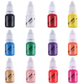 OPHIR 12 Colors Airbrush Nail Ink Pigment w/ Color Wheel 10ML/Bottle Acrylic Water Nail Ink for Nail Art Stencil Paint _TA098