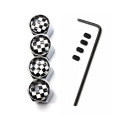 DSYCAR 5 Pcs/Set Car Styling Zinc Alloy Anti-theft Black White Logo Car Tire Valve Caps Wheel Tires Tire Stem Air Cap Airtight