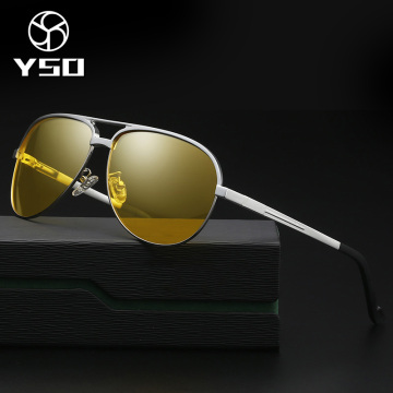 YSO Night Vision Glasses Men Aluminium Magnesium Frame Polarized Night Vision Goggles For Car Driving Fishing Anti Glare 8548