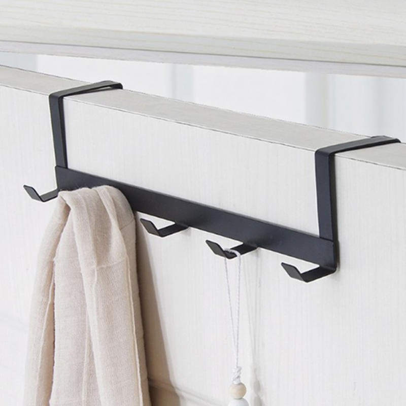 Door Hook Over-The-Door Hook Rack Metal 5 Hooks Hanger Storage Holder Hanging Coat Hat DurableHome Storage