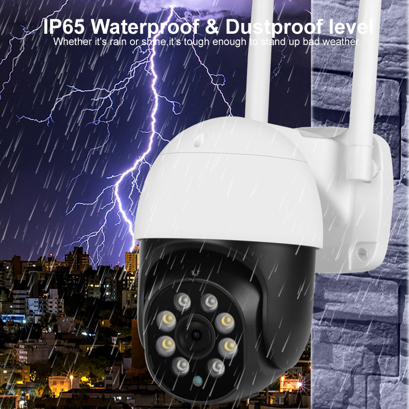 Outdoor WiFi Camera 3.0 MP Security Surveillance IP Camera Two-Way Audio Motion Tracking Detection IP66 Waterproof Wi-Fi IP Cam